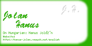 jolan hanus business card